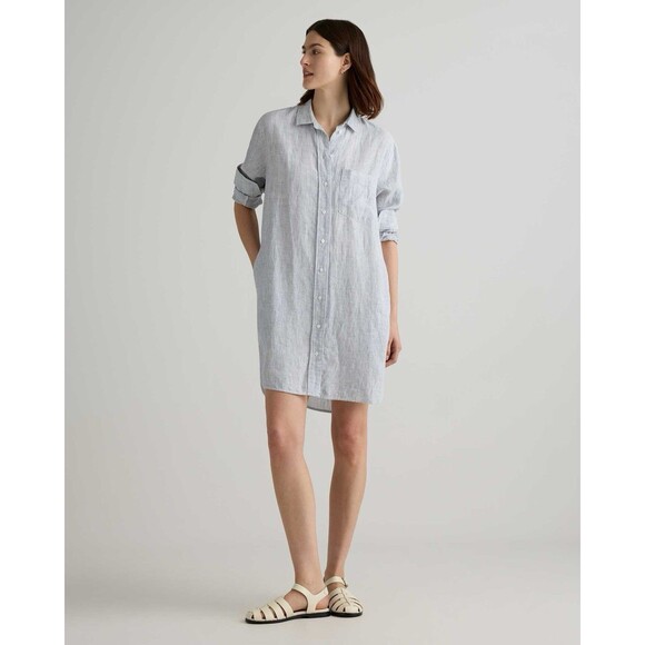 Quince Dresses & Skirts - Quince Light Blue Shirt Dress